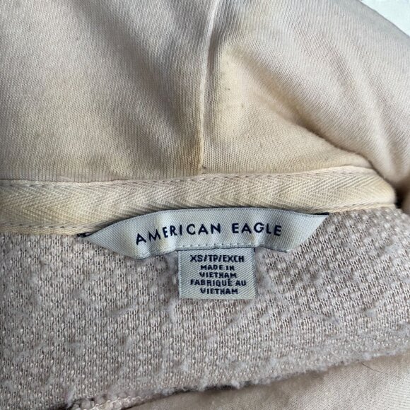 American Eagle Cozy Sherpa Hoodie With Kangaroo Pocket & Drawstrings Size XS - Picture 3 of 3